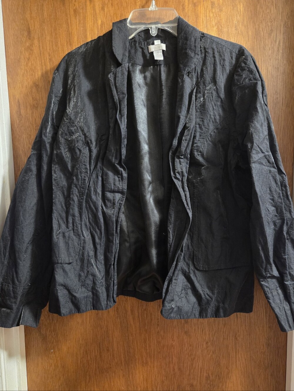 Chicos Women's Black Lightweight Blazer Jacket Size 14